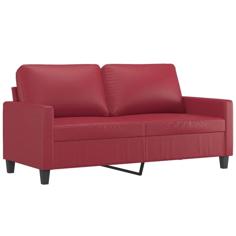 vidaXL 2-Sitzer-Sofa in Weinrot mit Kunstleder und Metallrahmen - Bild 2