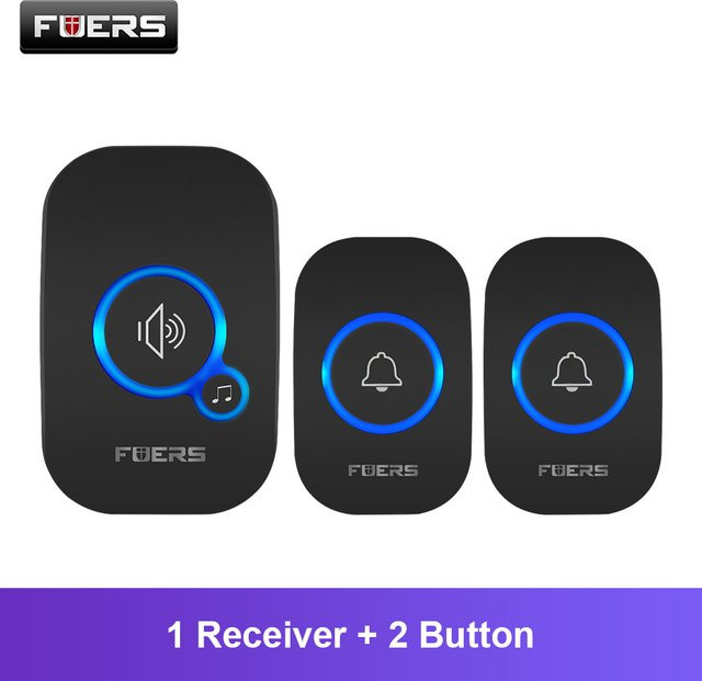 Fuers Wireless Türklingel Kit wasserdicht in Schwarz mit 32 Melodien - Bild 1