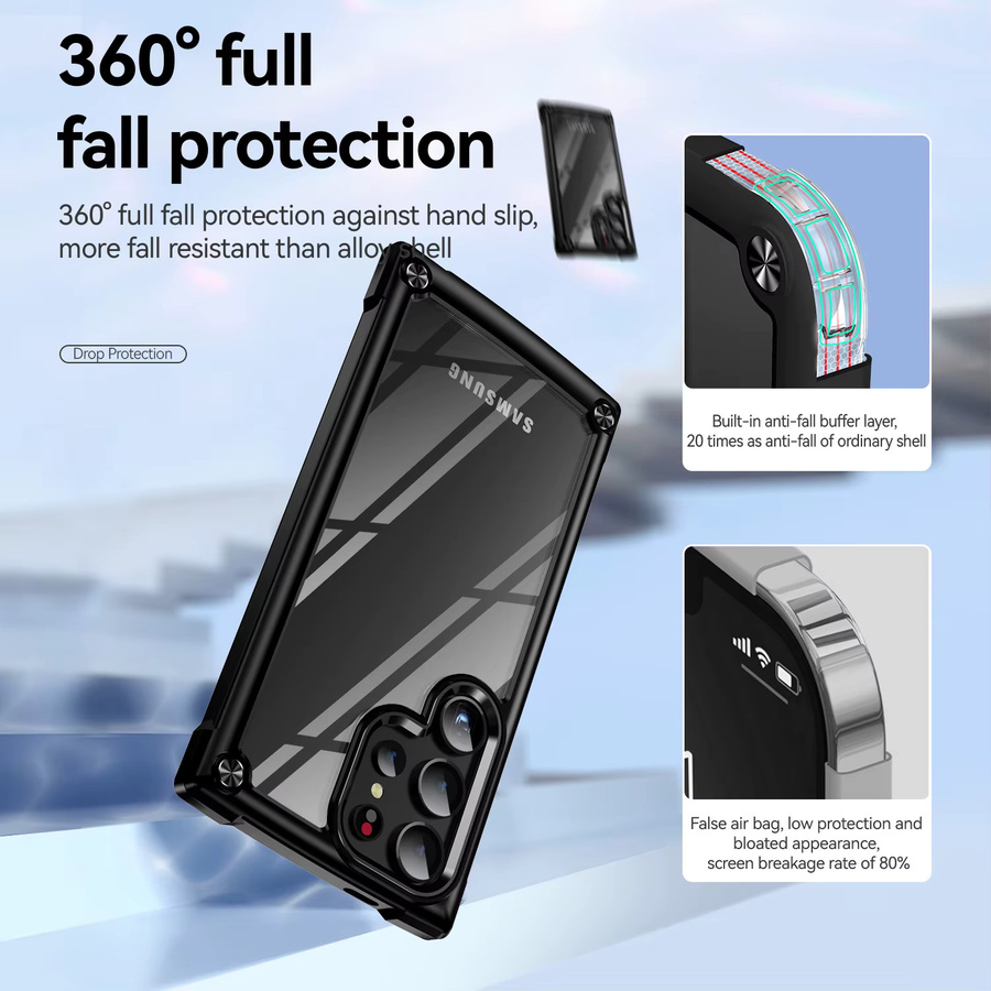 Robuste Hybrid Stoßstangenhülle für Samsung Galaxy S25 S24 S23 S22 S21 Plus Ultra A54 A34 A14 A15 5G, Klare Rüstungsschutzhülle - Bild 3