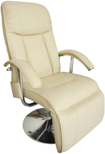 vidaXL Massagesessel in Cremeweiß aus Kunstleder mit Armlehnen - Bild 1