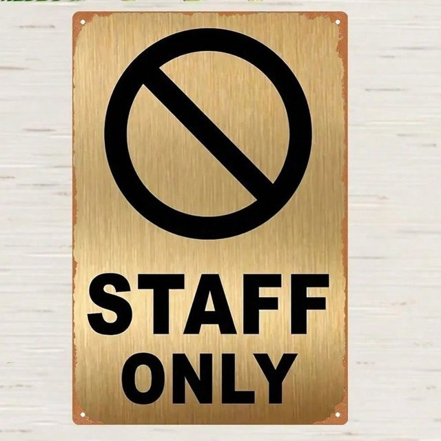Vintage Staff Only Metallschild von CIFBUY zur Wanddekoration, B: 20,3 cm, H: 30,5 cm - Bild 1