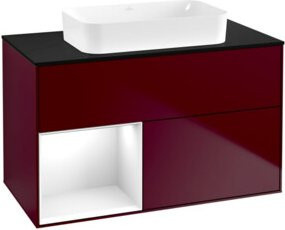 V&B Waschtischunterschrank Finion in Weiß lackiert, Breite: 100 cm, Tiefe: 60,3 cm - Bild 1