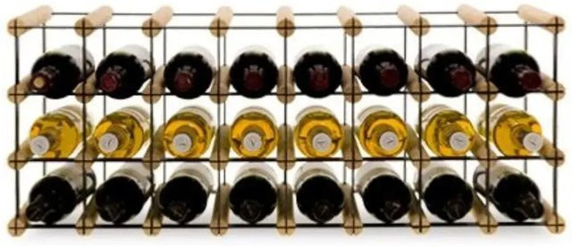 PROREGAL Modulares Weinregal Vinotega Mod Metal aus massivem Kiefernholz in Natur/Braun, H x B x T: 32,5 x 82,5 x 24,5 cm - Bild 1