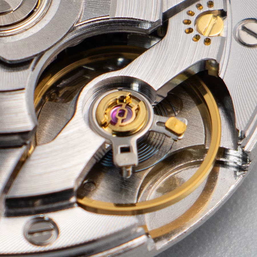 FancyWrist Mechanisches Uhrwerk, graviert, blaues Schwungrad, Silber - Bild 1