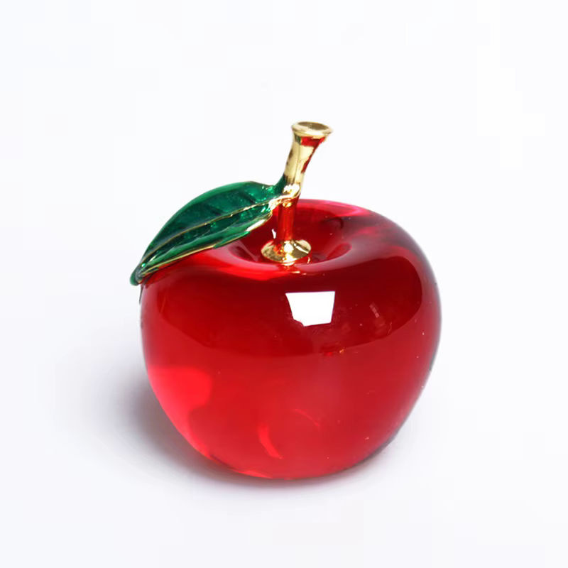 Dekorative Kristall-Äpfel aus Glas und Kunstharz als Heimdekoration in Rot oder Grün - Bild 3