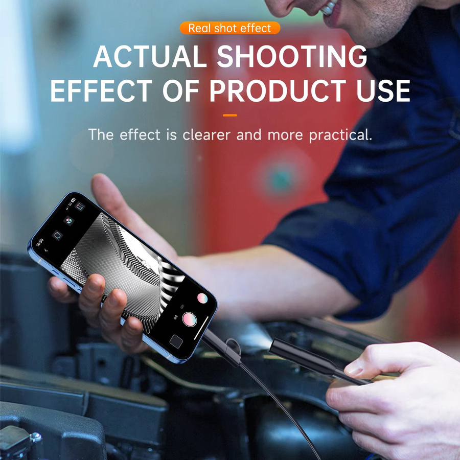 DUTRIEUX Endoskop Kamera für Android, iPhone und iOS zur Inspektion von Auto, Rohr und Kanalisation, Schwarz, Durchmesser: 5,5/8 mm - Bild 4