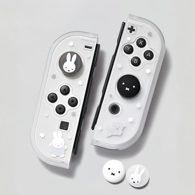 Miffy Silikon-Joystick-Kappen für Nintendo Switch, Oled, Lite und Ns2, bunte Cartoon-Daumengriffe als Spielzubehör - Bild 1