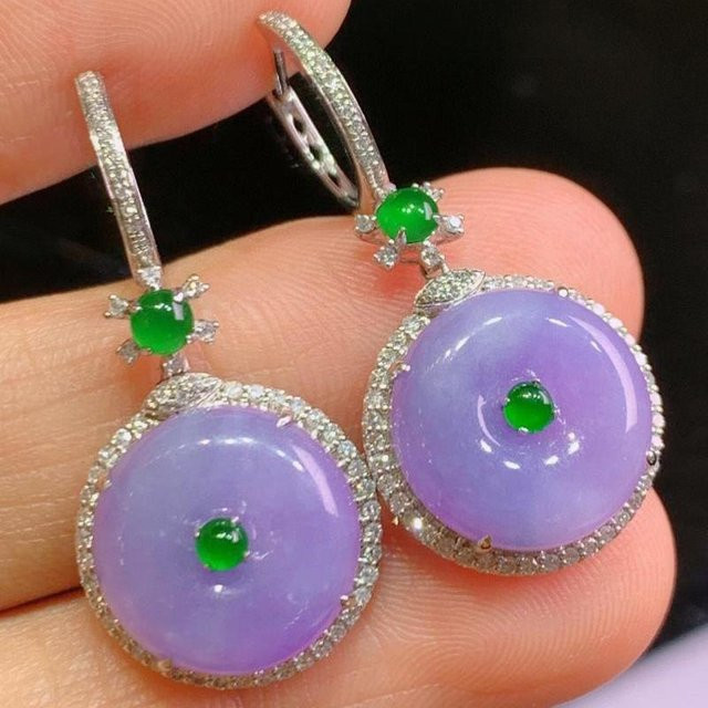 Ohrringe Chalcedon Eisviolett, Damen - Bild 1