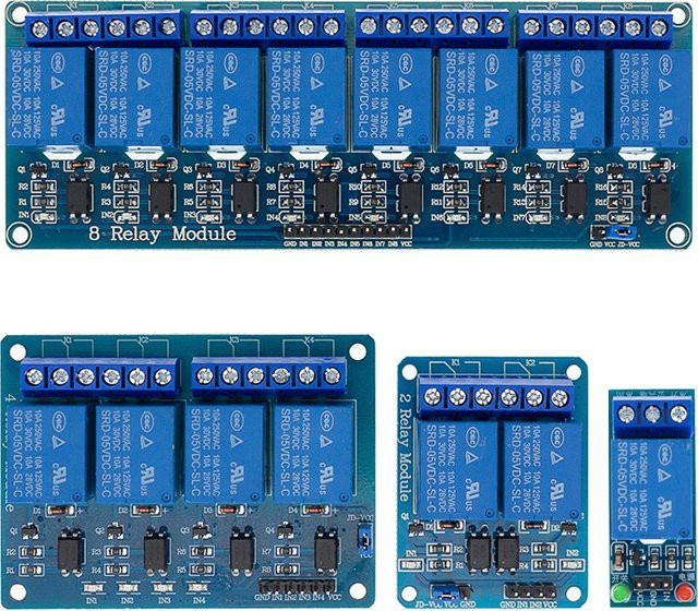 AITEWIN ROBOT 1 2 4 8-Kanal 5V Relaismodul mit Optokoppler in Blau für Arduino - Bild 1