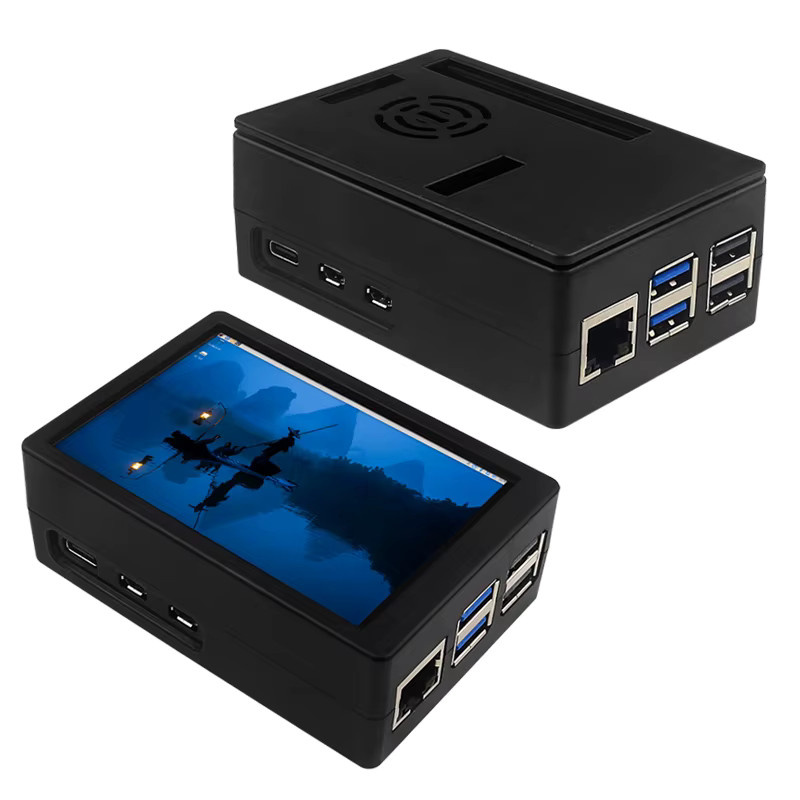 Caturda ABS-Gehäuse für Raspberry Pi 5 mit aktivem PWM-Lüfter und Unterstützung für 3,5-Zoll-Bildschirm, Schwarz/Silber - Bild 6
