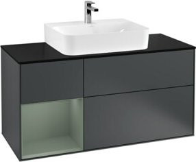 V&B Waschtischunterschrank Finion mit Wandbeleuchtung, Breite: 120 cm, Höhe: 60,3 cm, Tiefe: 50,1 cm, lackiert - Bild 1