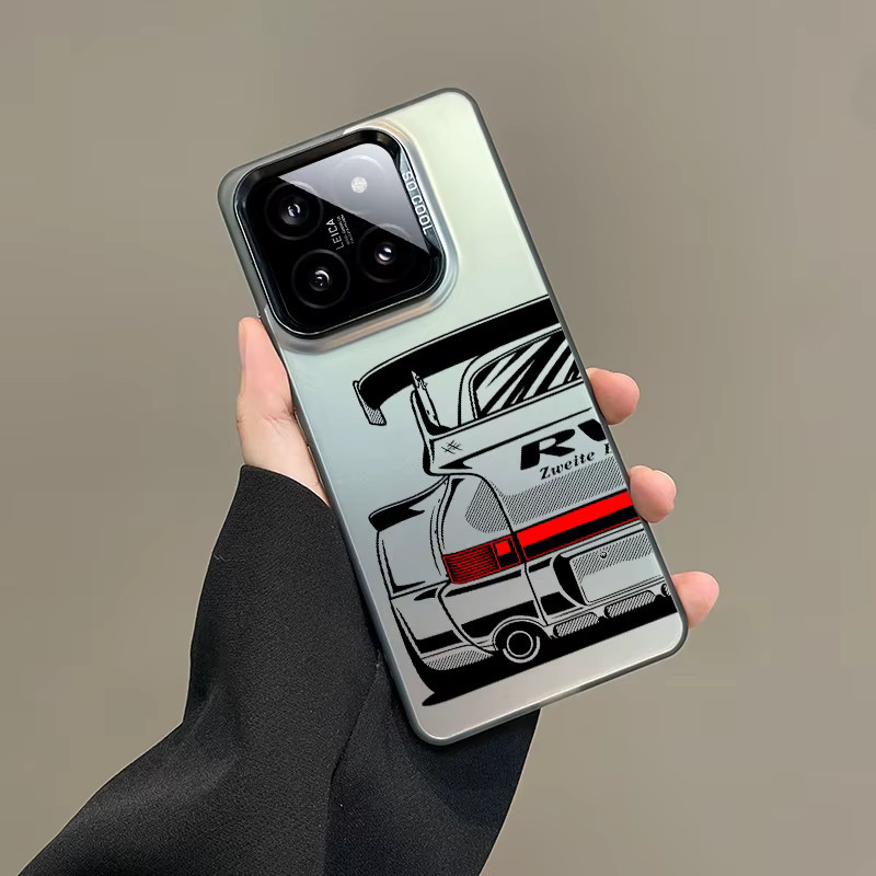 Sportwagen Handyhülle für Xiaomi 15 14 13 12 11 Pro Ultra in Grau aus Hard PC und TPU - Bild 2