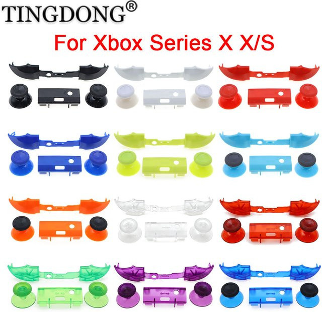 TingDong Mod-Kit für Xbox Series X/S Controller in Lila mit Stoßfänger-Tasten, Mittelstangenhalter und Joystick-Kappen als Ersatzteil-Set zur Reparatur - Bild 1