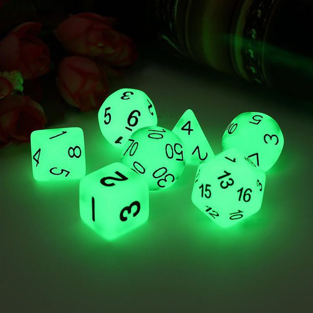 Dungeons and Dragons Vorinclex, Leuchtende Polyedrische Zahlenwürfel-Sets, Grün - Bild 1