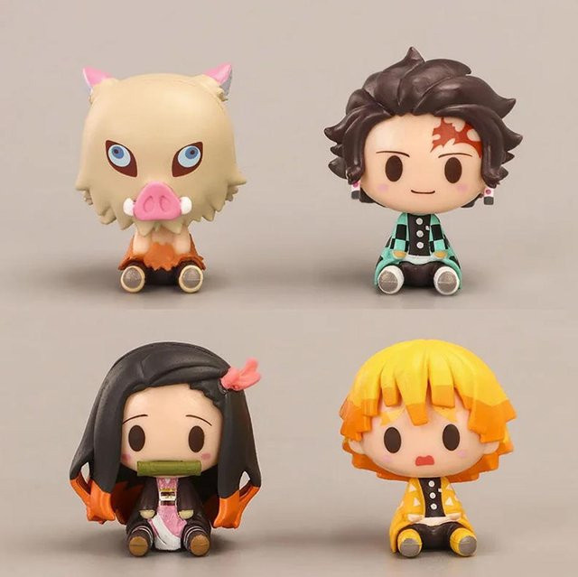 Yiran toy 1 Kimetsu No Yaiba Kamado Tanjirou Nezuko Agatsuma Zenitsu, Action Figur, 4-teiliges Set, ab 14 Jahren - Bild 1
