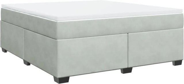 vidaXL Boxspringbett mit Matratze in Grau, Hybrid-Design mit Taschenfederkern und Samtbezug, B/T/H: 180 x 200 x 46 cm - Bild 1