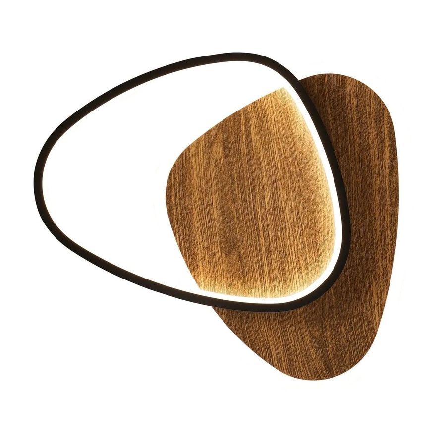 Licht-Erlebnisse LED Deckenleuchte modern rund in Schwarz und Holz, dimmbar mit Farbwechsel, Breite: 45 cm - Bild 2