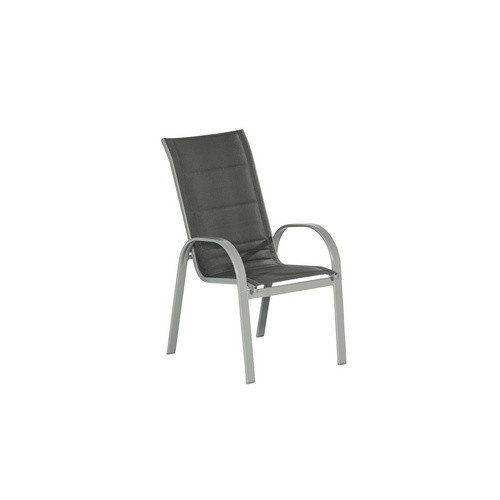 Merxx Gartenmöbelset Amalfi 7-teilig aus Aluminium und Textil in Grau mit Tisch und 6 stapelbaren Sesseln, Tisch B: 190 cm, T: 100 cm - Bild 2