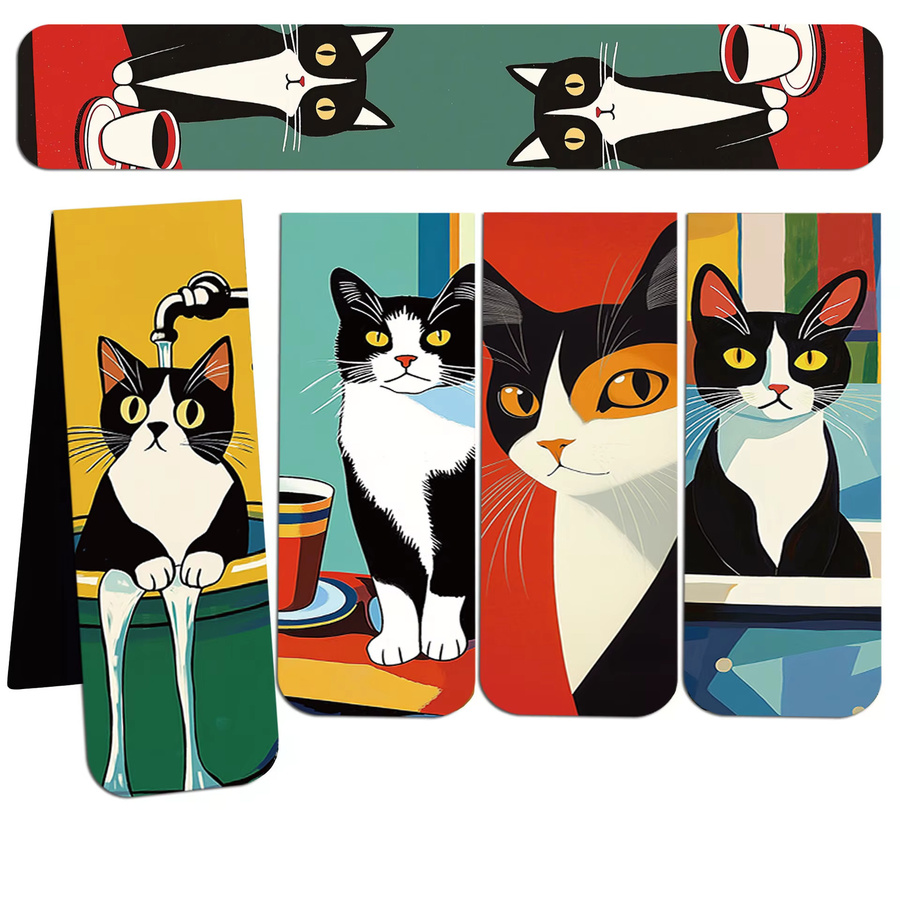 PickJoy Magnetische Katzen Lesezeichen Set aus Kunststoff, 5 Stück, Multicolour - Bild 3