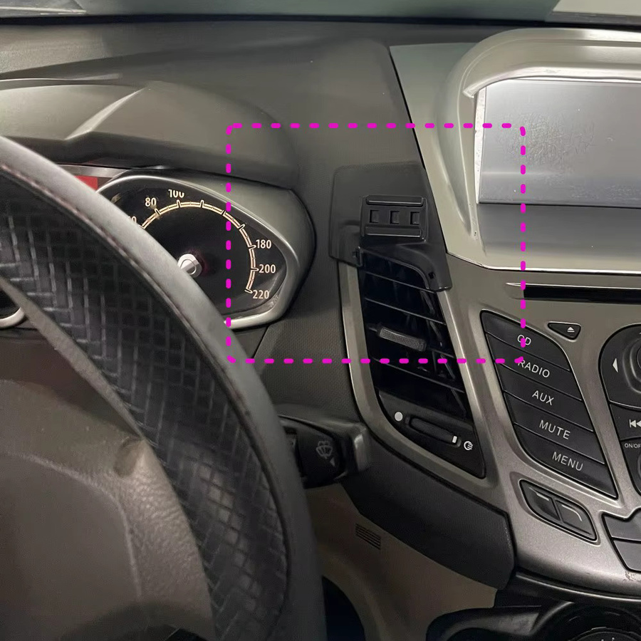 Drahtlose Handyhalterung mit Ladegerät für Ford Fiesta (Baujahre 2009-2014) in Schwarz - Bild 2