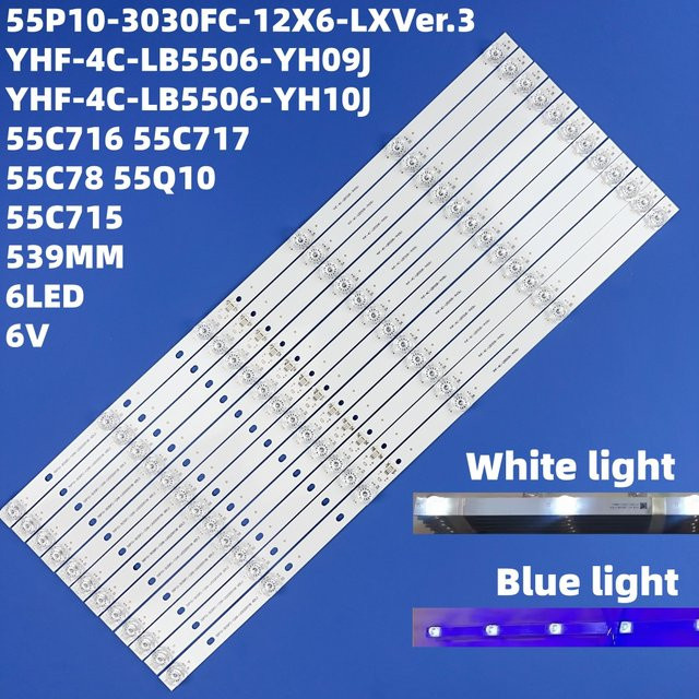 LED-Streifen in Weiß für TCL 55 Zoll Fernseher Modelle 55C715 55C715K 55C715X1 55C717 55C716 55C78 - Bild 1
