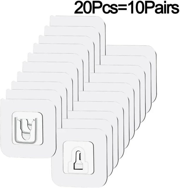 40 Stück selbstklebende Wandhaken von LIUXING Fire Home Decoration, transparent und unsichtbar, spurloser Wandorganizer für Küche und Schlafzimmer - Bild 1