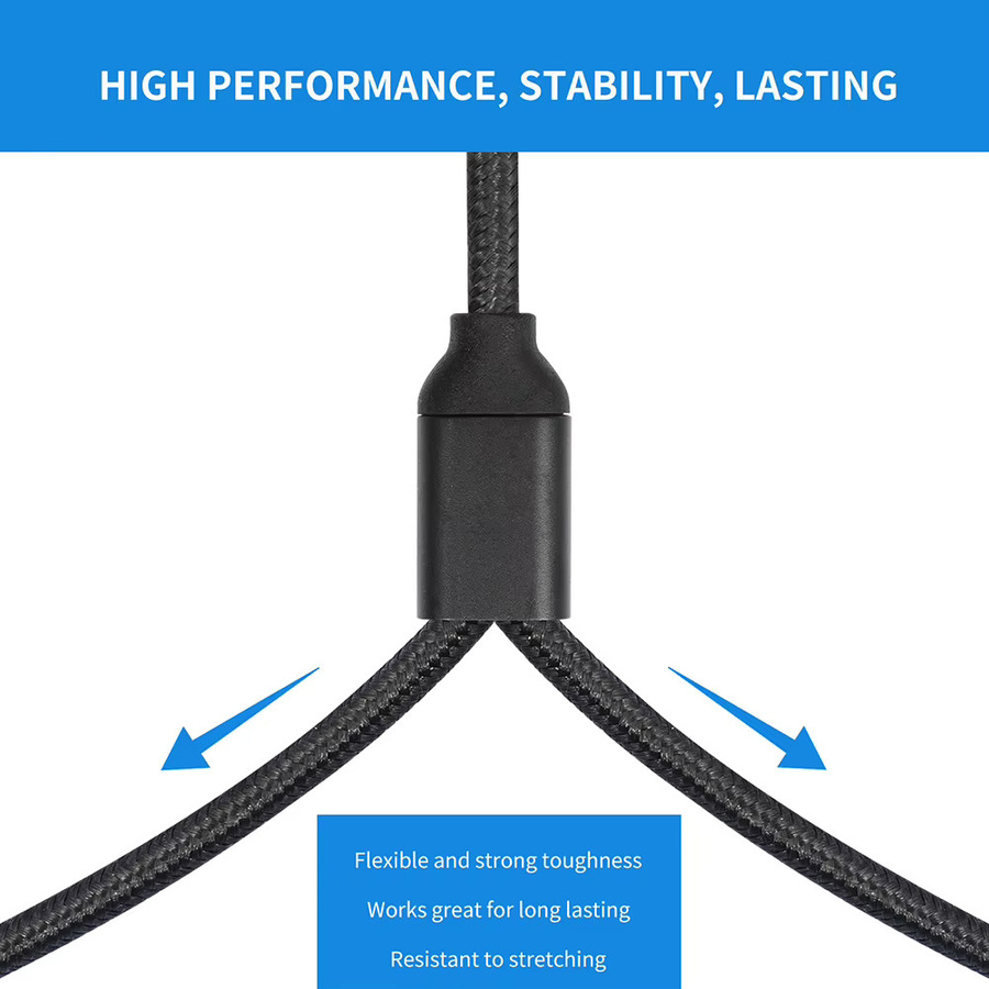 ALLOYSEED USB-C auf Dual-XLR-3-Pin Audiokabel mit integriertem DAC-Chipsatz, geflochtenes Typ-C auf Dual-XLR Kabel in Schwarz - Bild 4