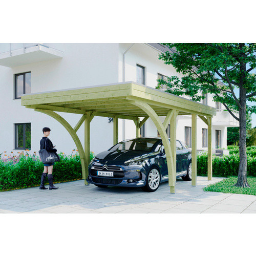 SKANHOLZ Carport Friesland Set 6, braun, B/T: 314 x 555 cm, Firsthöhe: 241 cm, imprägniert - Bild 3