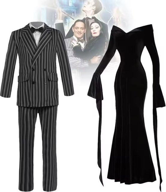 ZOBOTT Die Addams Family Gomez Addams Cosplay Kostüm, Schwarz - Bild 1