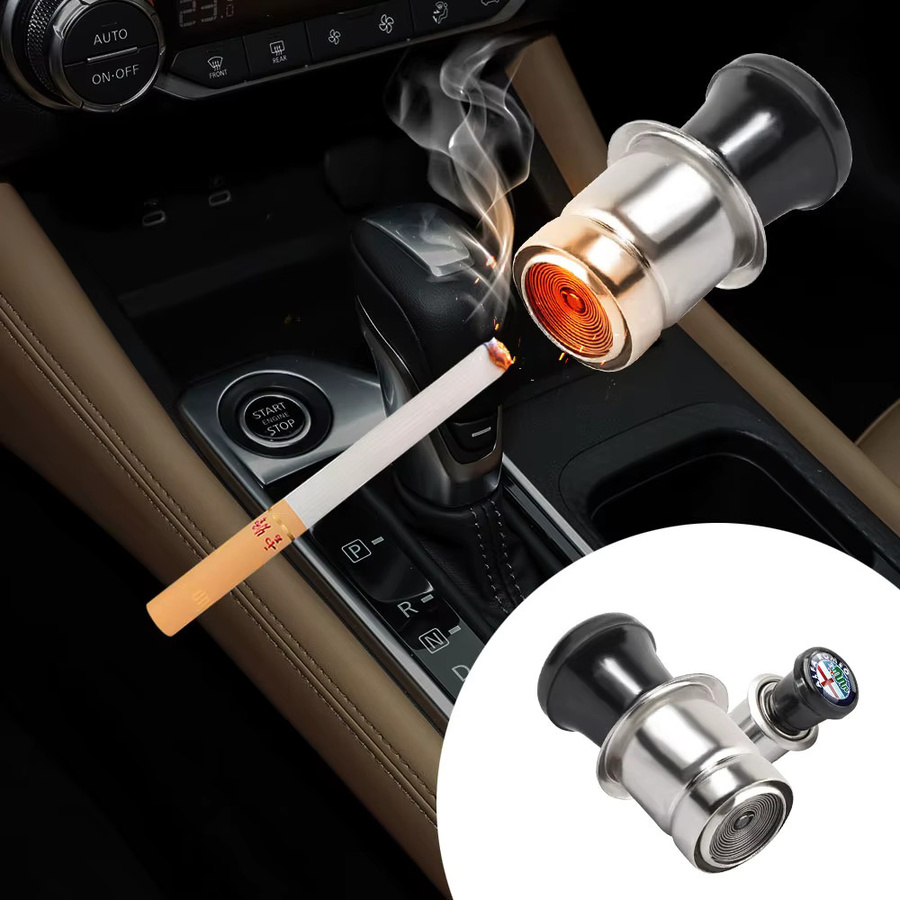 Automatischer Zigarettenanzünder in Silber für Alfa Romeo Modelle 156 159 Stelvio 147 166 GT Mito Brera Sportiva Tonale - Bild 3