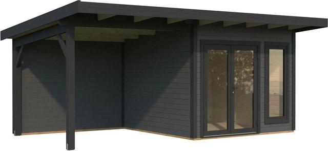 Palmako Holz-Gartenhaus Aurelia mit Pultdach in Dunkelgrau, B: 599 cm, T: 300 cm - Bild 1