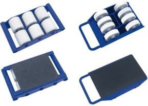 Noblelift Transportroller FW02 mit 8 Nylonrollen, Tragkraft 2 t, Farbe Stahlblau - Bild 1
