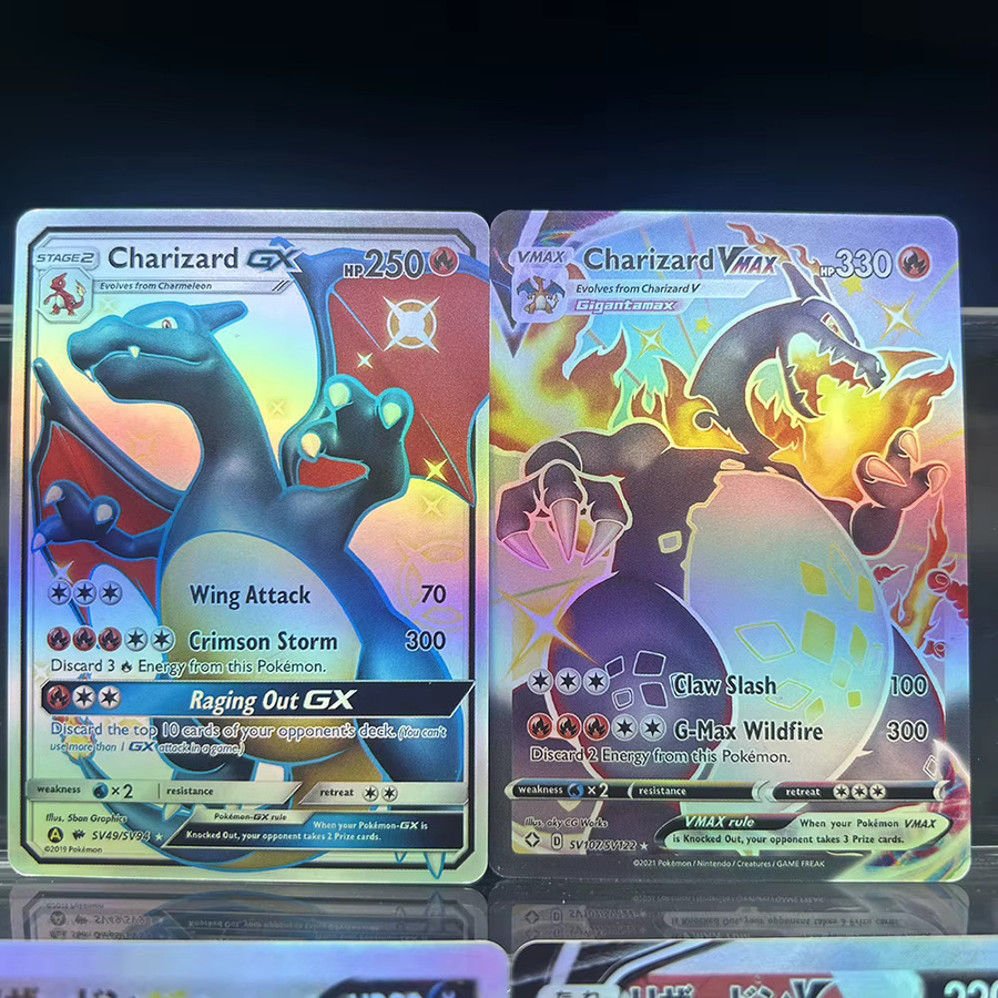Keeppley Pokémon Sammelkarten, 4-teiliges Set, Holografische Anime PTCG GX VMAX Stil, Glänzende Folien-Spielkarten - Bild 3