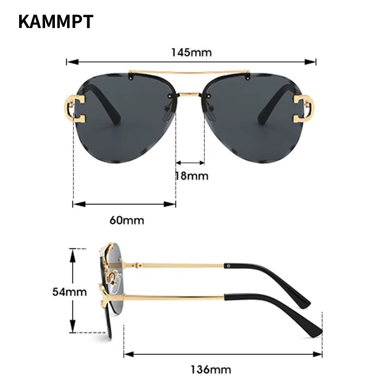 KAMMPT Sonnenbrille randlos, Aviator, Metall, Unisex - Bild 2