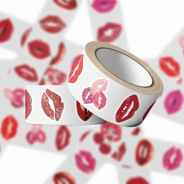 Bunte Aquarell-Lippen Aufkleber Rolle für DIY Bastelarbeiten und Umschlagversiegelung in Mehrfarbig - Bild 1