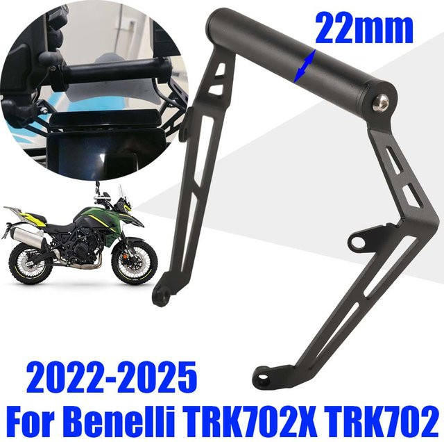 Motorrad Telefonhalterung und GPS Navigationshalter für Benelli TRK 702X in Schwarz - Bild 1