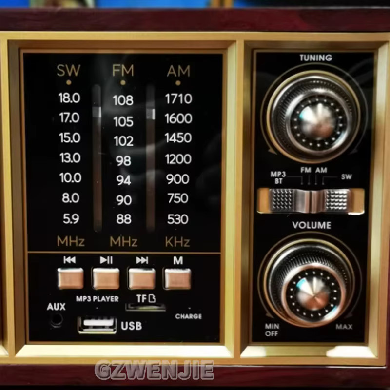 Retro Home Bluetooth Radio mit USB-A und MP3-Funktion in Schwarz und Braun - Bild 4