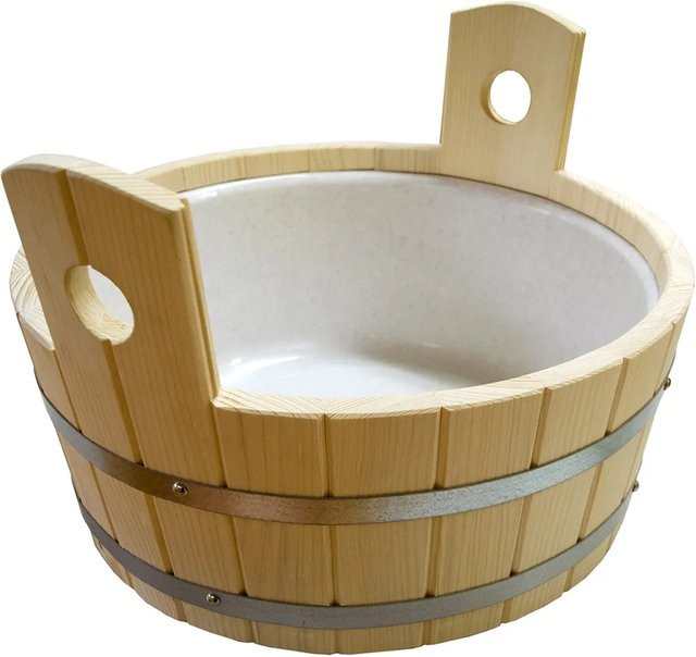 WEKA Fußkübel aus Fichtenholz in Beige, Durchmesser: 37 cm, Höhe: 19,5 cm - Bild 1