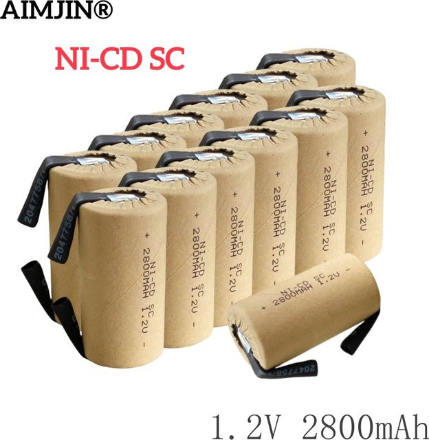 Aimjin Ni-CD SC Hochleistungsakku 2800 mAh 1,2 V wiederaufladbare Sub C Batterie für Elektrowerkzeuge und Staubsauger - Bild 1