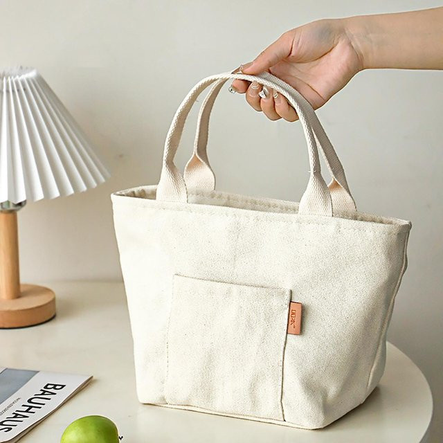 Isolierte Canvas-Lunchtasche von Rd lala in Beige mit Reißverschluss für Reisen und Picknicks - Bild 1
