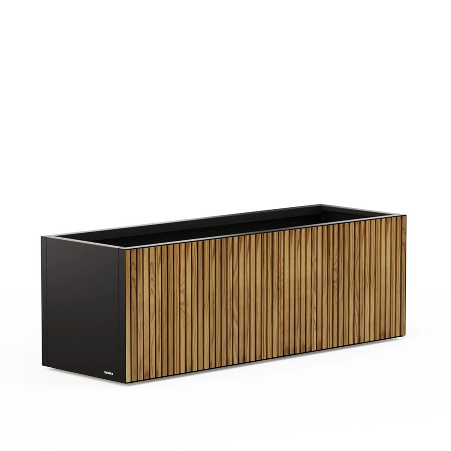 Herstera Garden Pflanzkübel Deco Planter L Schwarz/Natur B: 50 cm, T: 50 cm, H: 150 cm - Bild 3