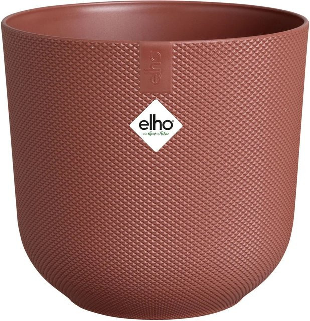 Elho Blumentopf Jazz Rot mit natürlichem Muster für Zuhause und Wohnung, Durchmesser: 23,1 cm, Höhe: 21,5 cm - Bild 1