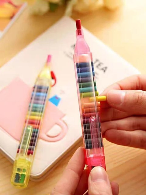 4 Stück Austauschbare Ölfarbkreiden mit 20 Farben in Multicolour, abwaschbare Buntstifte für Schüler und Graffiti-Malen - Bild 1