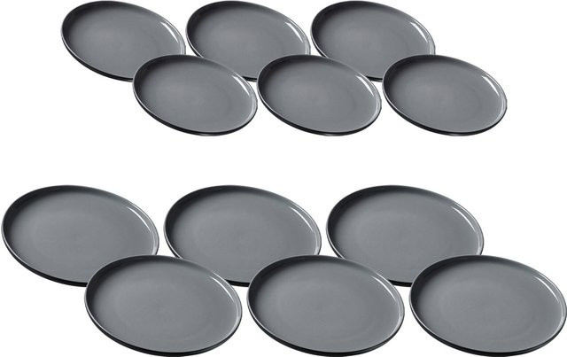 Ritzenhoff & Breker Tafelservice Jasper 12er Set aus Porzellan in Grau - Bild 1