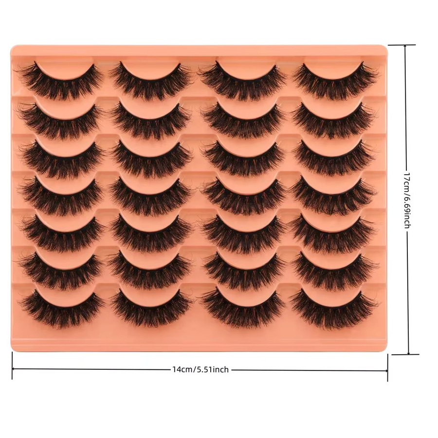 JIEFUXIN Künstliche Wimpern, Schwarz, 14 Paar, Natürlich - Bild 4