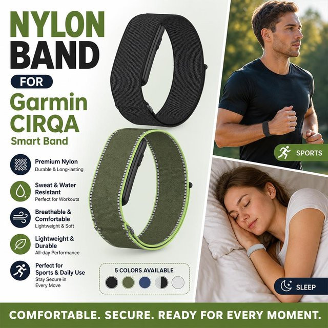 Garmin Uhrenarmband Nylon-Gewebeband, Schwarz, Unisex - Bild 1