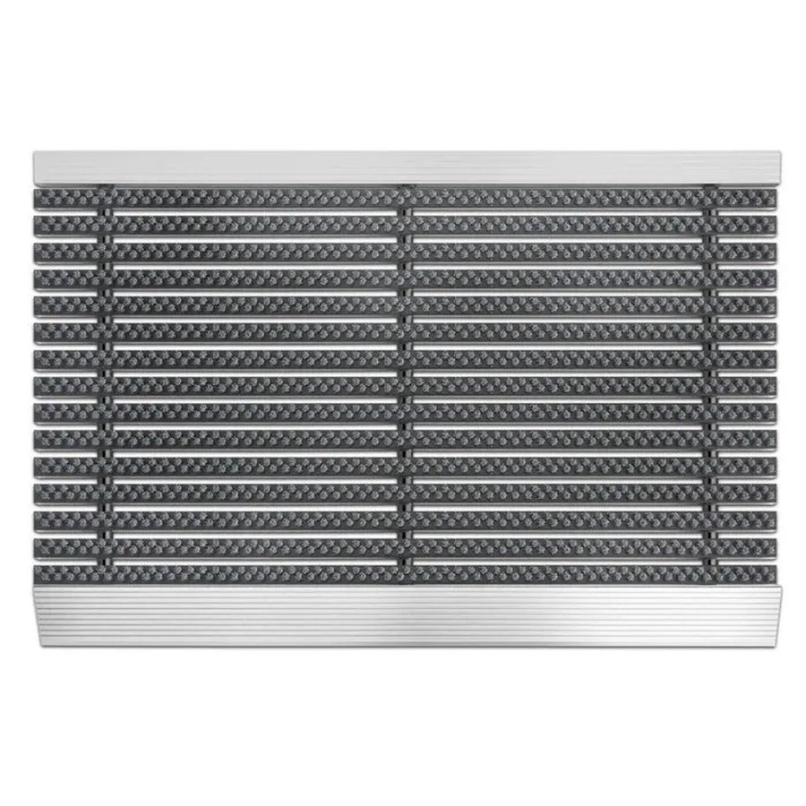 Floordirekt Profi Brush Hochleistungsmatte mit Alu-Rahmen und Bürsten in Grau, B/T: 80 x 50 cm - Bild 2