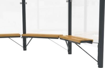Design-Sitzbank WSM für Achteckpavillon Paris aus Kiefernholz und pulverbeschichtetem Stahl, Farbe: Weiß, Länge: 100 cm - Bild 1