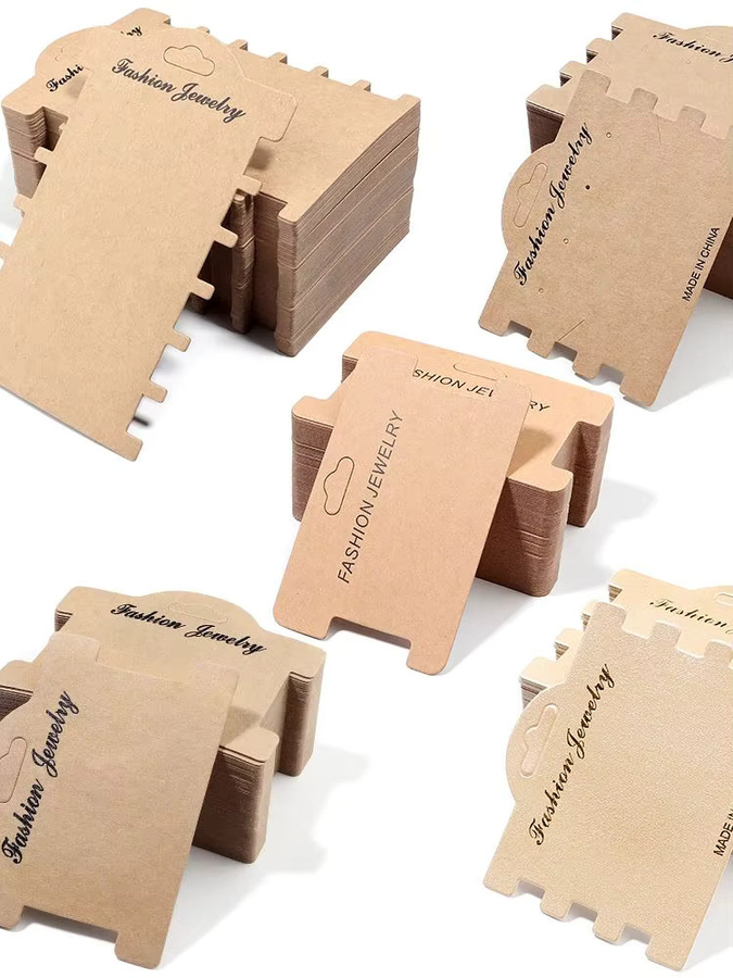 Filluck Schmuck Display Karten aus Papier in Braun zur Organisation von Halsketten, Ohrringen, Haarnadeln und Anhängern - Bild 3