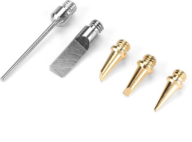 Neoglint 5-teiliges Gaslötkolben-Set mit Lötspitzen aus Messing in Silber als elektrisches Schweißwerkzeug und Schaumstoffschneider - Bild 1